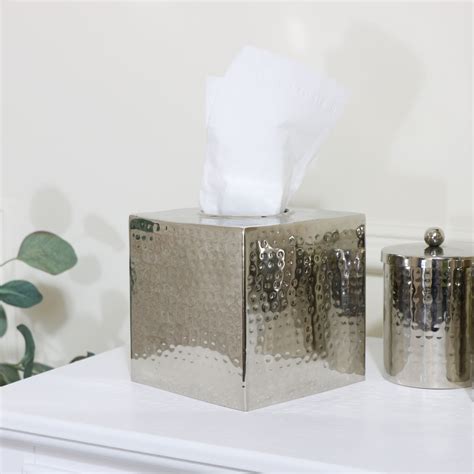 metal tissue box|square silver tissue box cover.